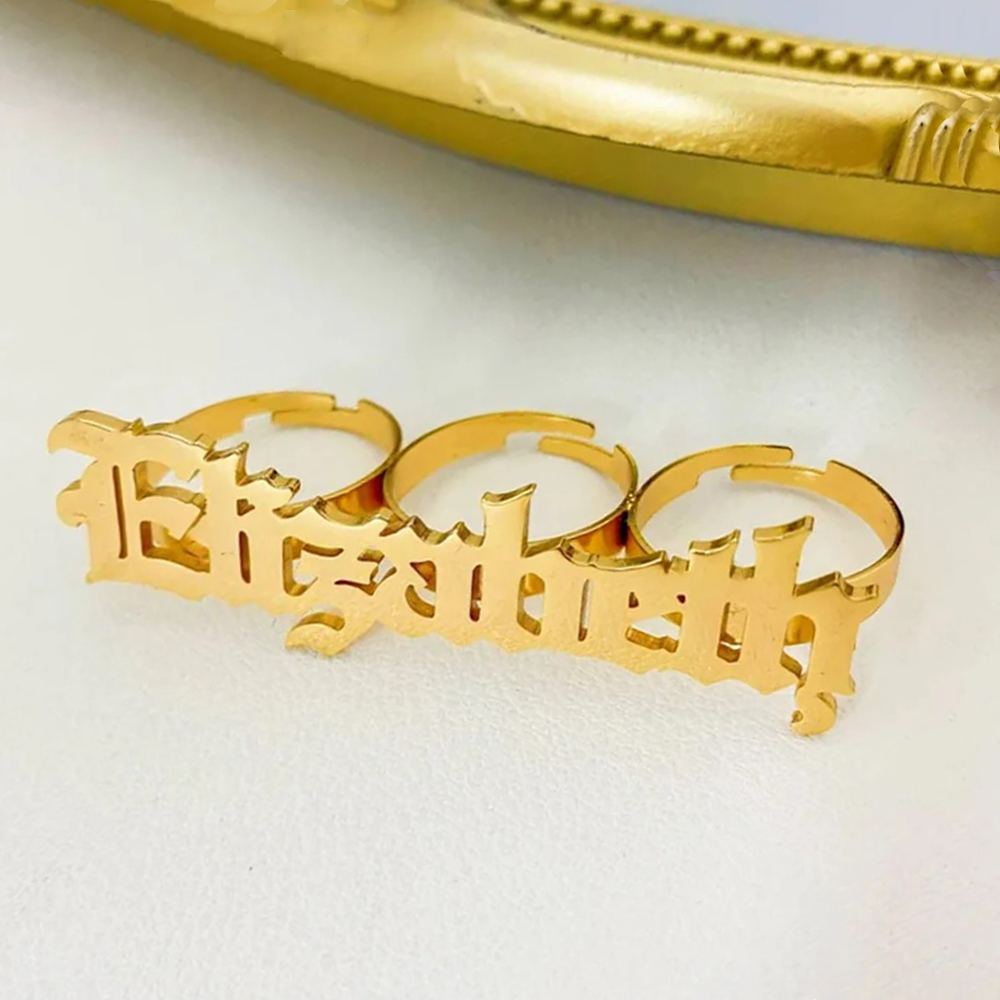 Initial Ring Custom - Özel Ad Yüzük Kadın Knuckle Büyük