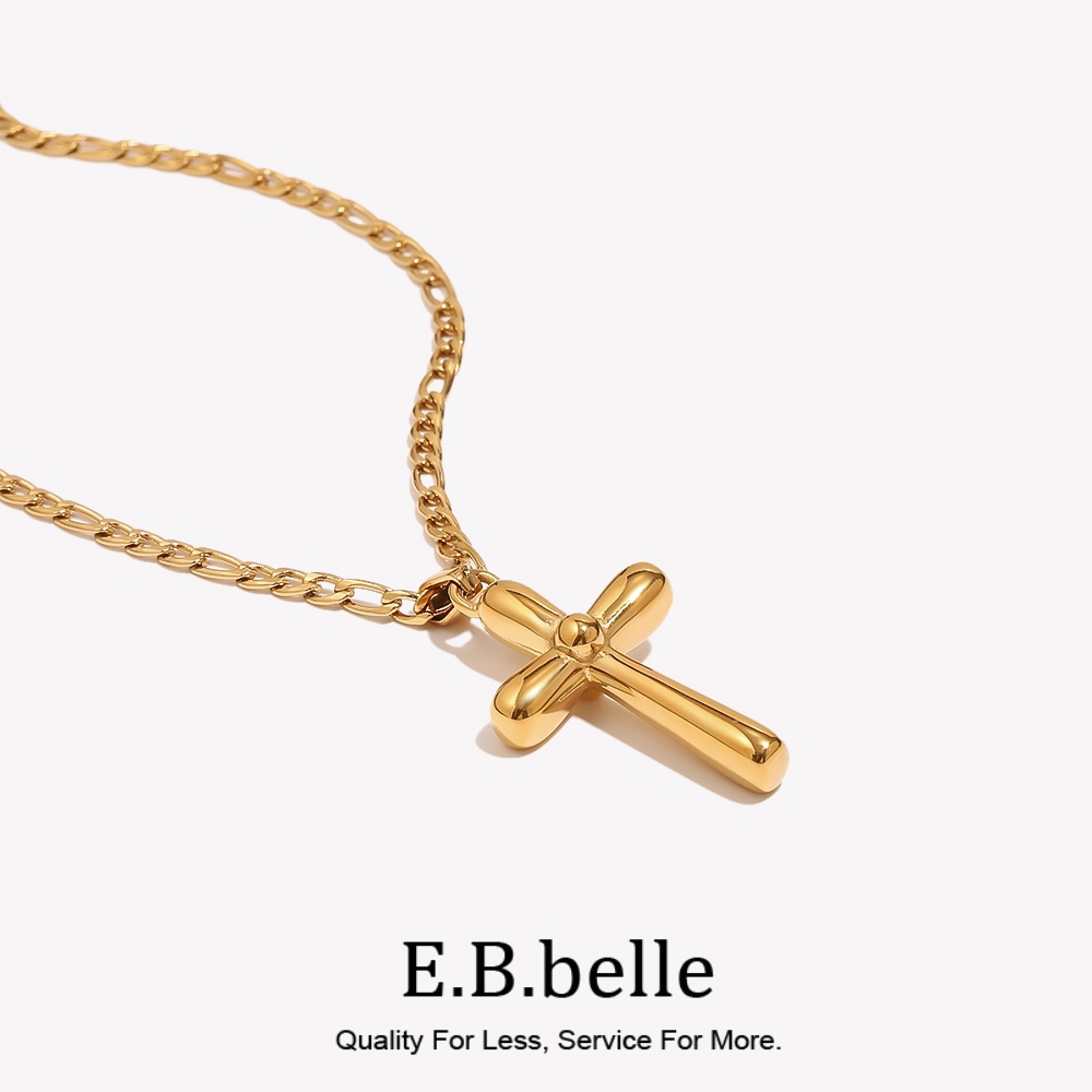 Birth Flower Necklace - E.B.belle Figaro Zincir Basit Pürüzsüz Çapraz