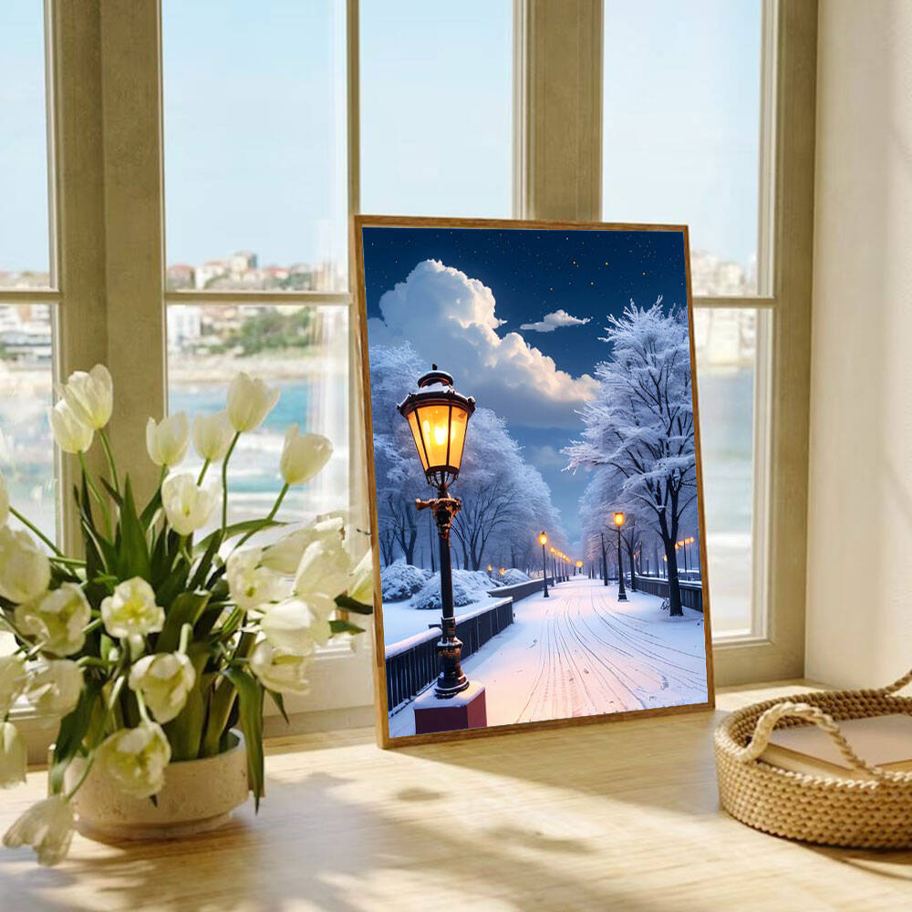 5D DIY Elmas Boyama Karlı Soka - Photo Mosaic Print incelemesi ve fiyatı